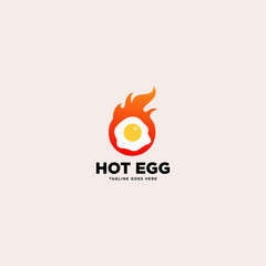 Hot egg simple logo template vector illustration - Vector