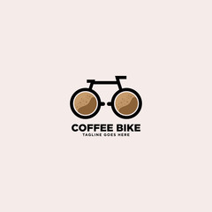 Coffee Bike simple logo, template vector illustration - Vector