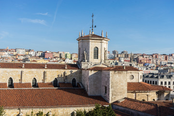 Obraz premium Church, aerial view of the cathedral of the city of Santander, Spain