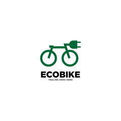 Green Nature Eco Bike Logo Design, template vector illustration - Vector