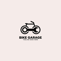 Bike garage simple logo, template vector illustration - Vector
