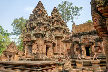Naklejka premium Statues of Banteay Srei, Siem Reap, Cambodia