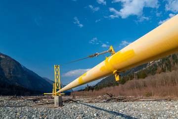gas main pipe at the mouth of the Teberda river to the village of Dombay