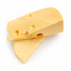 Cheese blocks on white