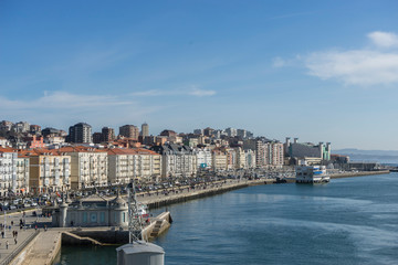 Fototapeta premium Tourism, View of the Santander Bay in Spain. Cantabrian Sea north of the Iberian Peninsula