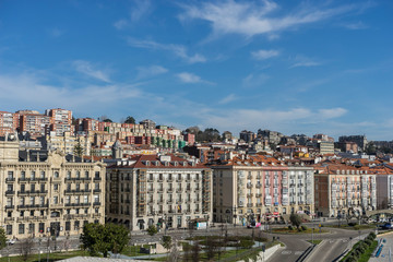 Fototapeta na wymiar Tourism, View of the Santander Bay in Spain. Cantabrian Sea north of the Iberian Peninsula