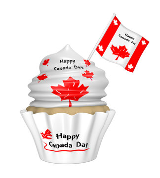 Cupcake mit Design für den Happy Canada Day.
