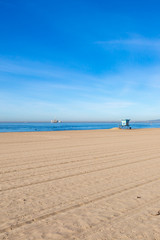 A quiet morning at Huntington Beach in California