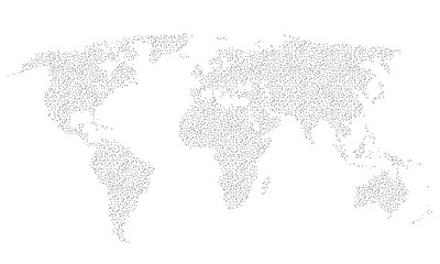 Best doodle world map for your design. Hand drawn freehand editable sketch. Planet Earth simple graphic style. Vector line illustration - 260589373