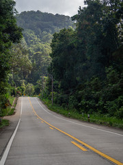 The beautiful roads of Koh Phangan go into the distance. Thailand