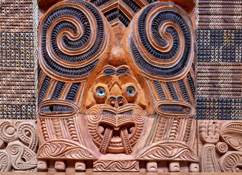Maori carving in New Zealand