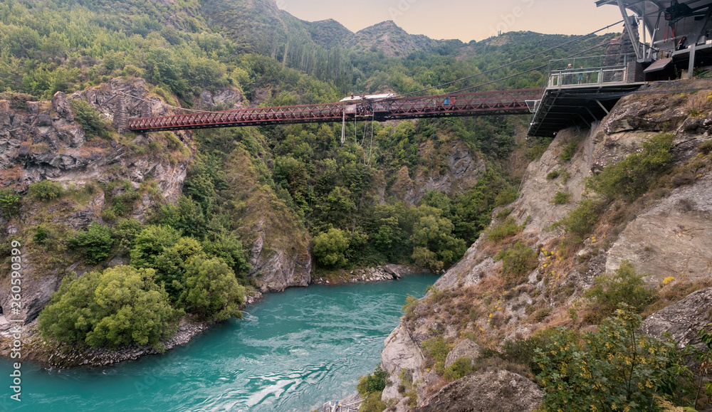 Wall mural Bungee jumping at Kawarau Bridge