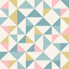 Tapeten Abstrakte Geometrie in Retro-Farben, Rautenform-Geomuster © Slanapotam