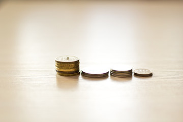 Cash is on the table with a light background