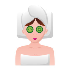 woman with towel spa