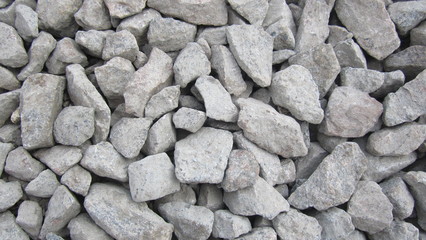 Large crushed stone of gray color