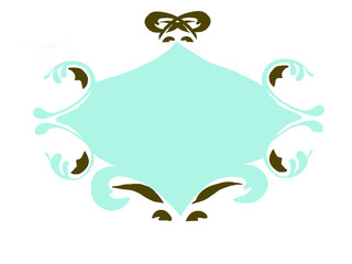 Watercolor frame decorated with rich monograms, Royal curls and symmetrical patterns with space for invitation, wish or beautiful statement.