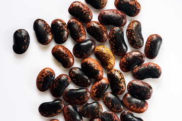 a heap of beans on white background