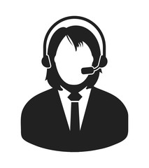 Female Costumer service icon.  Flat style vector EPS.