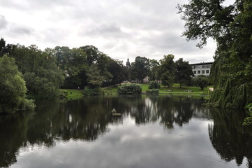 Fototapeta na wymiar Pond in a park in Copenhagen, Denmark