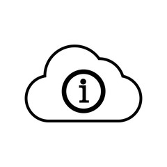 Information in the cloud sign. Cloud Storage icon