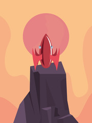 landscape rocket planet