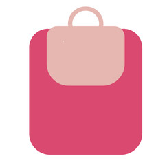 Pink backpack flat illustration