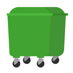 Rubbish bin flat illustration