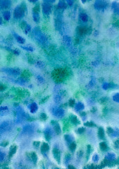 Hand drawn blue drops watercolor background