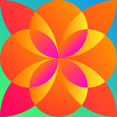 Color geometric pattern. Multicolored gradient abstraction with bright polygon. Minimal graphic background with simple shape and figure.