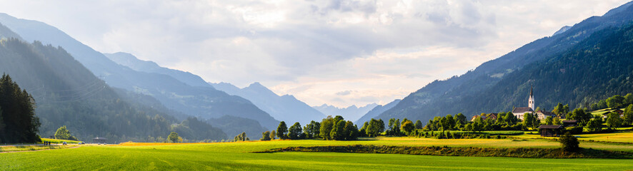 Fototapeta na wymiar Austrian valley, Alps in summer