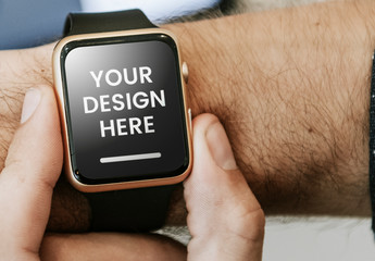 Smartwatch on User's Arm Mockup
