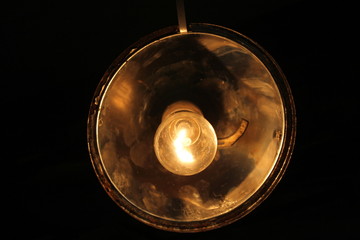 Summer evening street lamp