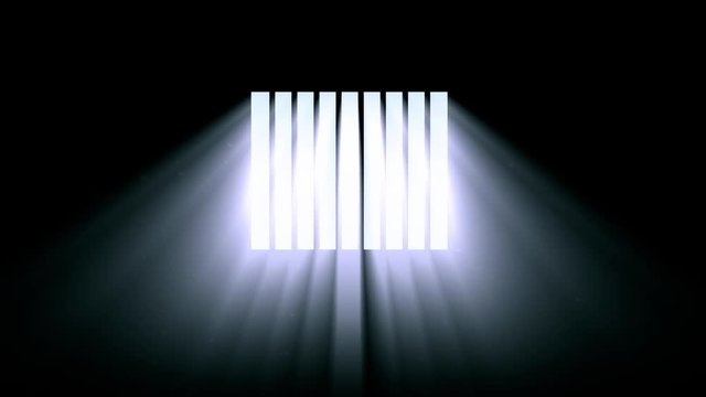 4K animation of a dark empty jail cell