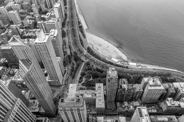 Aerial View North coast of Chicago