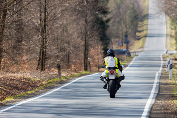 motorcyclist on an country road