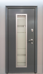 luxury room door in grey color with transparent window