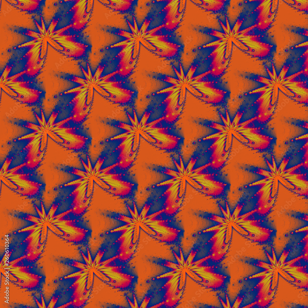 Poster seamless abstract pattern fractal star background. computer generated fractal. modern futuristic pat