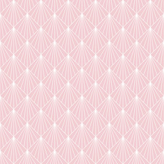 Art Deco Seamless Pattern - Repeating pattern design with art deco motif in pink and white