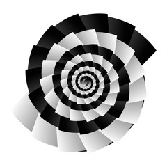 Curls and spirals,mesmerizing and hypnotic background.  Surrealism. Psychology and philosophy, a poster for printing. Black and white fractal background. Escher style. Images in the style of optical v