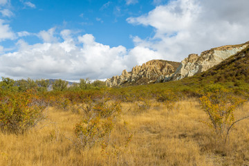 sandstone rock formation near Omarama in New Zealand
