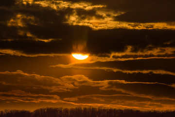 Obraz premium Beautiful Sunset landscape in Bistrita,ROMANIA ,2019