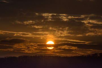 Beautiful Sunset landscape in Bistrita,ROMANIA ,2019