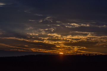 Obraz premium Beautiful Sunset landscape in Bistrita,ROMANIA ,2019