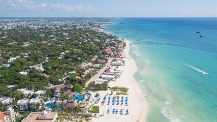 Luxury tropical resort with white sand. Aerial view