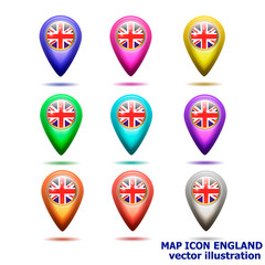 Bright map icons. Location Icon Illustration for search maps.