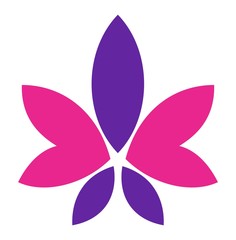 Cannabis leaf abstract heart design suitable for icons, logos, symbols and more