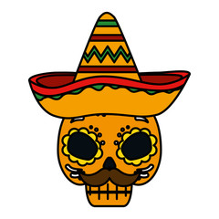 death mask with mexican hat