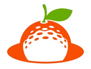Illustration Orange fruit golf ball suitable for icons, logos, symbols and more