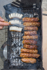barbecue ,mici, mititei and fried bacon